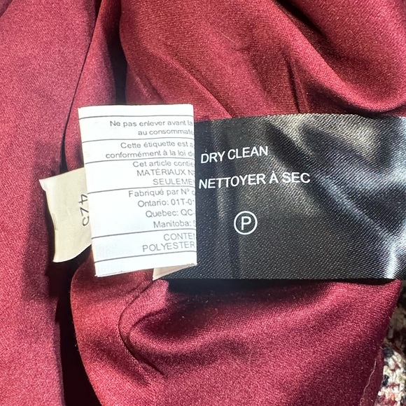 Sam Edelman Plaid Coat 10 Wool Blend Burgundy Notched Collar Button Luxury - Picture 10 of 12